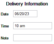 1. Delivery Time and Date