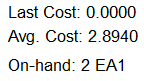1. Last Cost , Average Cost and On-hand referenced