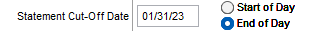 2. Enter the statement 
cut-off date.