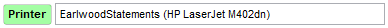 3. Select the statement printer.