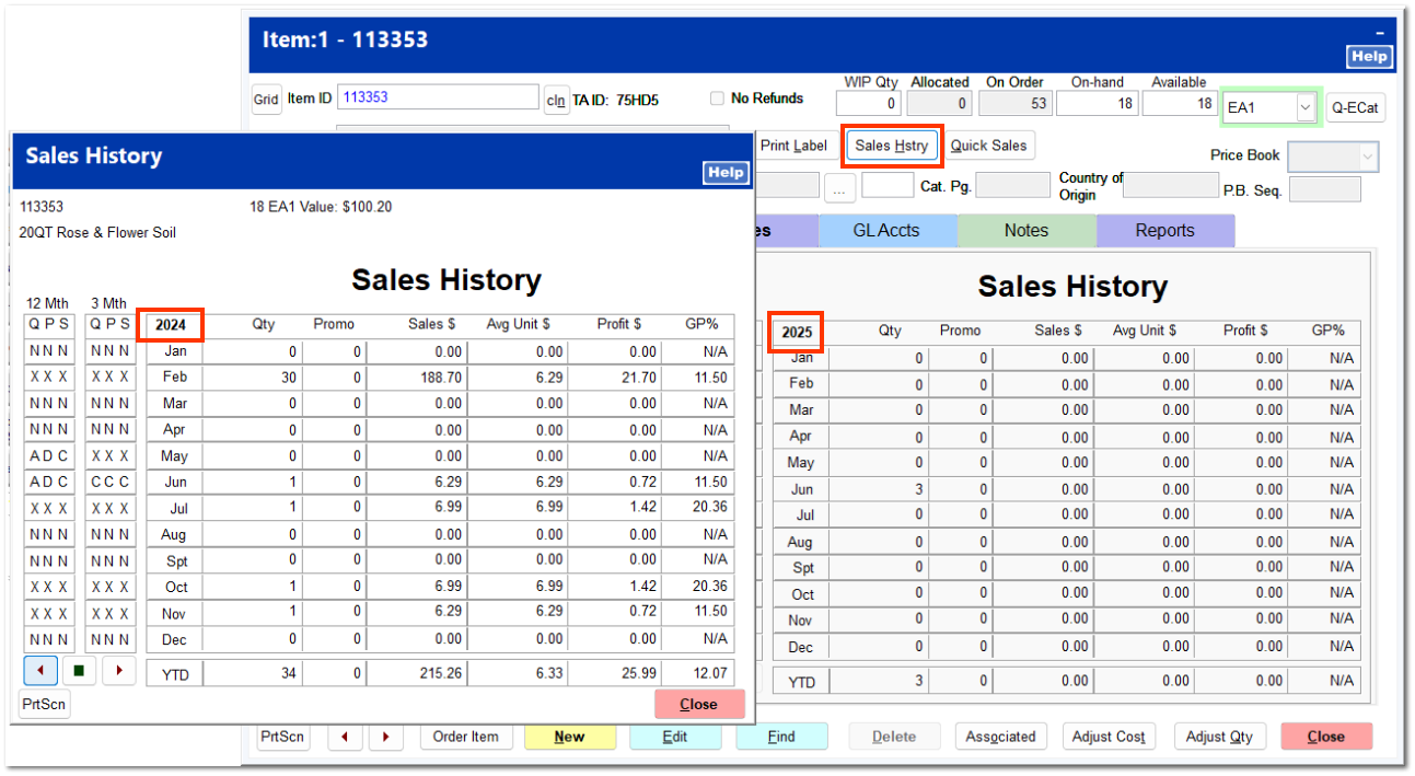 Sales Tab