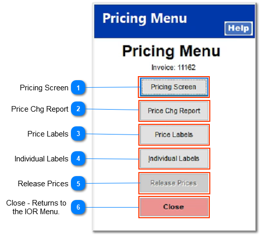True Value IOR Pricing Screen