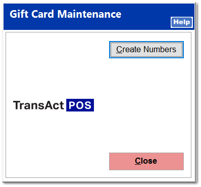 Gift Card Maintenance