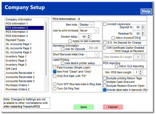 POS Information 2