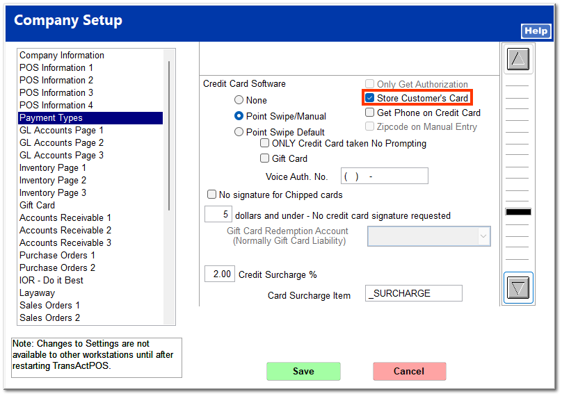 Storing a Credit Card