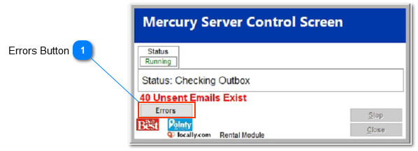 Mercury Server "Errors" Message