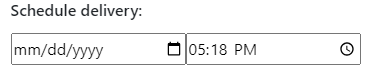 2. Enter the desired Delivery Date and Time
