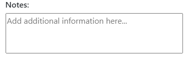 6. Enter any applicable notes regarding the delivery and installation