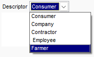 1. Change the Descriptor to 
"Farmer" (Required)