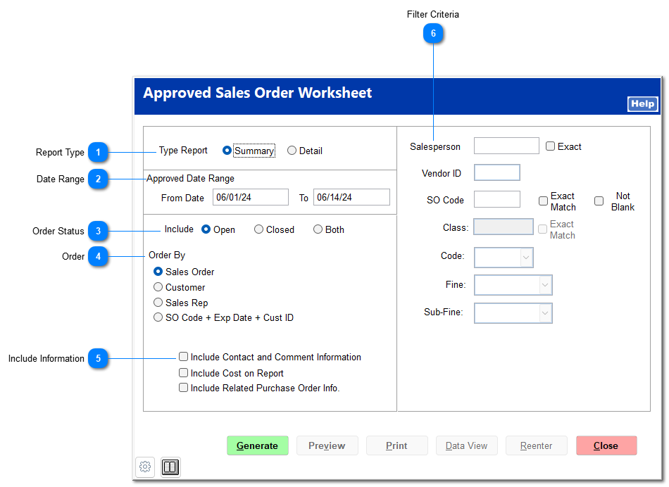 Approved Sales Order Worksheet