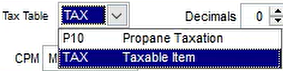 1. Select the Tax Table field and choose the applicable Item Tax