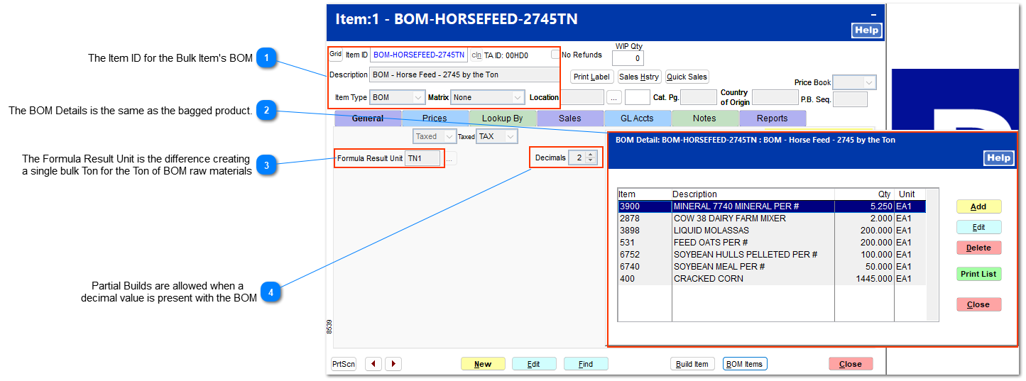 Bulk Feed BOM Considerations