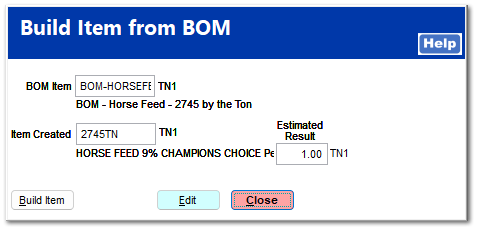 Bulk Feed BOM Considerations