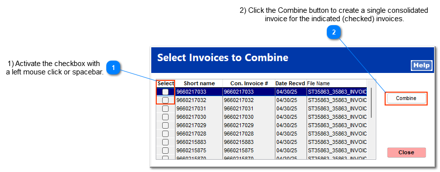 Combine Invs (Invoices)