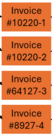 2. The store number is appended to the 
invoice number during the transfer process.