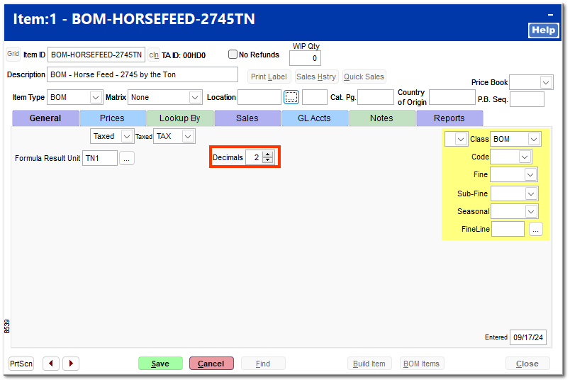 Decimal Value Considerations Bulk Items and Partial Builds