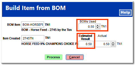 Decimal Value Considerations Bulk Items and Partial Builds