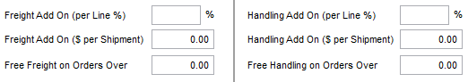 4. Freight and Handling Adders