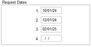 4. Support of up to 4 future Purchase Order Request Dates