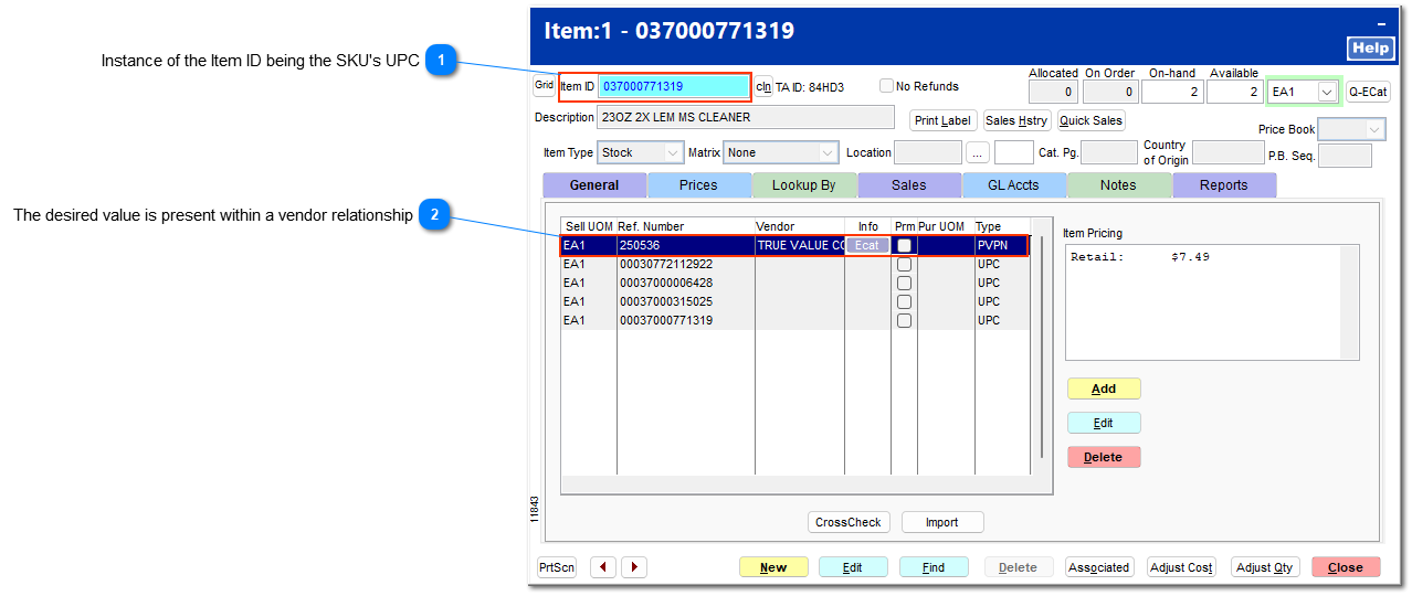 How to replace the Item ID the Primary Vendor SKU