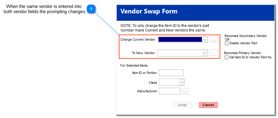 How to replace the Item ID the Primary Vendor SKU