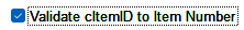 3. Validate cItemID