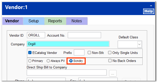Mass Changing a Secondary Vendor