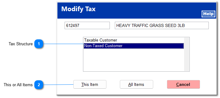Modify Tax (F5)