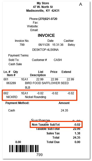 Nickel Rounding