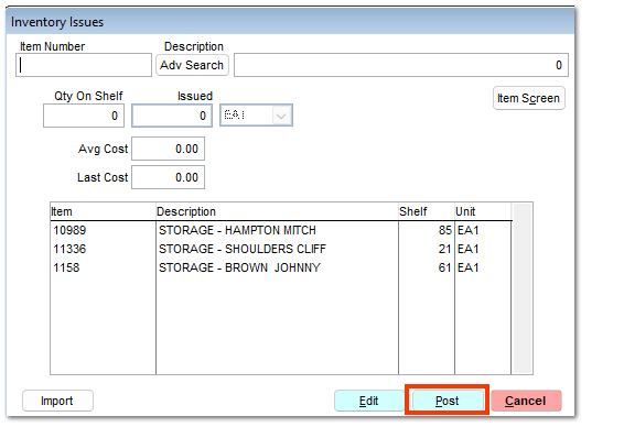 Posting the Customer's reductions in Stored Grain