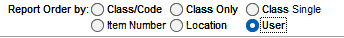 6. Report Order options to include 
User Assigned Review of Order
