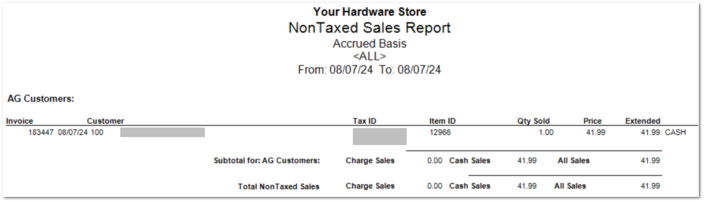 Review of an AG Exemption Sale