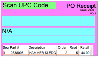 Sample Wireless PO Receipt