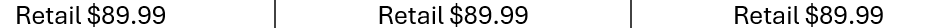 1. Current retail price for at all locations is $89.99