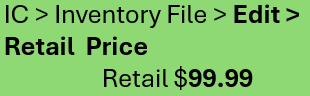 2. At Store 1, the retail price of the SKU is 
changed to $99.99 from the original $89.99