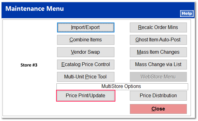 Sequence of event to manage Multi-Store Retail Prices