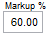 5. The Markup % is derived from the customer's 
discount configuration for the selected SKU entered.