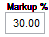 5. The Markup % is derived from the customer's discount configuration for the selected SKU entered.