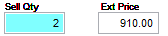 7. Enter the Sell Quantity for the selected item.