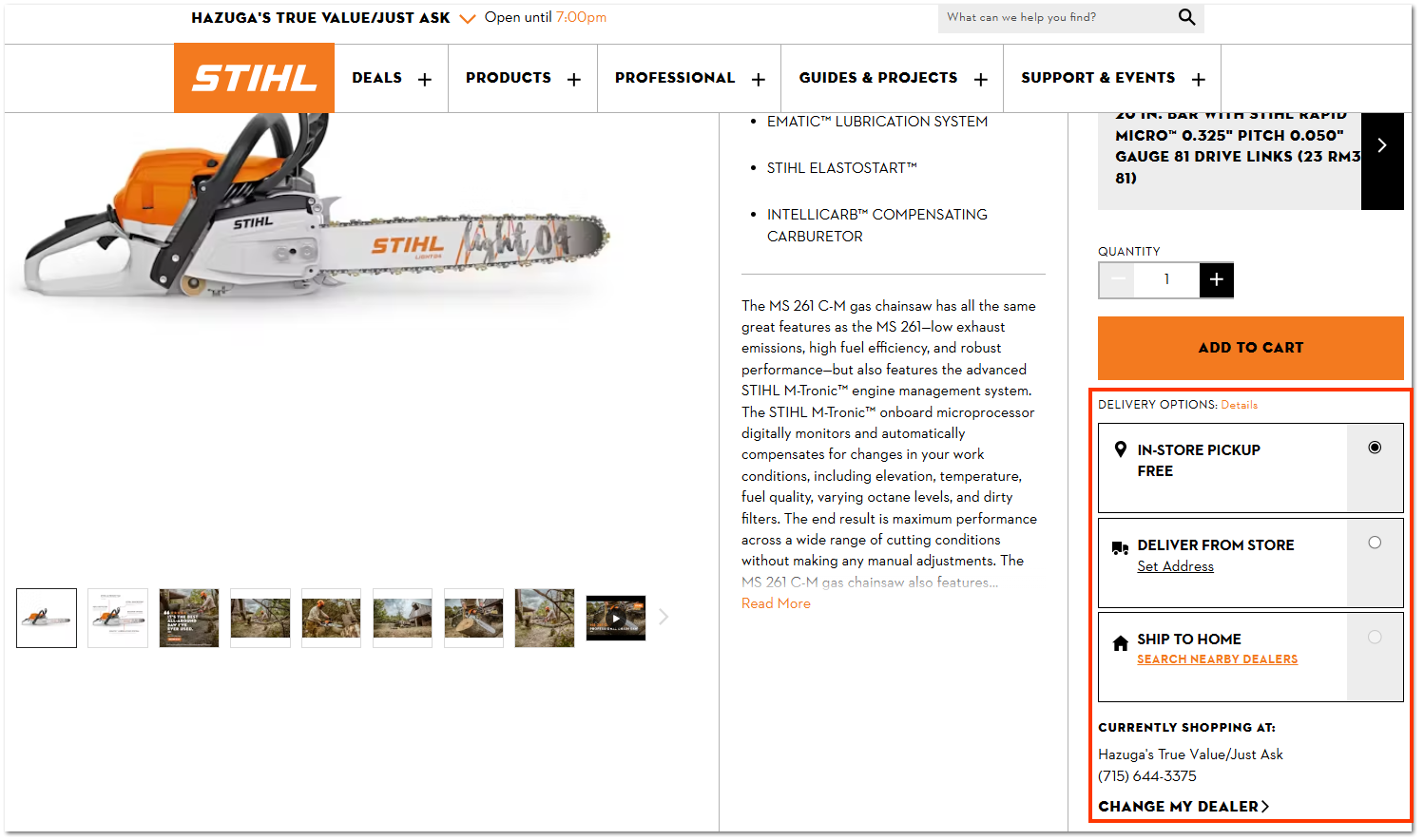 Stihl ECommerce Strite Program