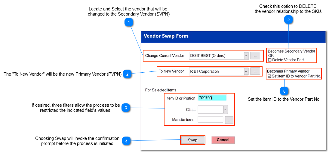 Vendor Swap within a Multi-Store 